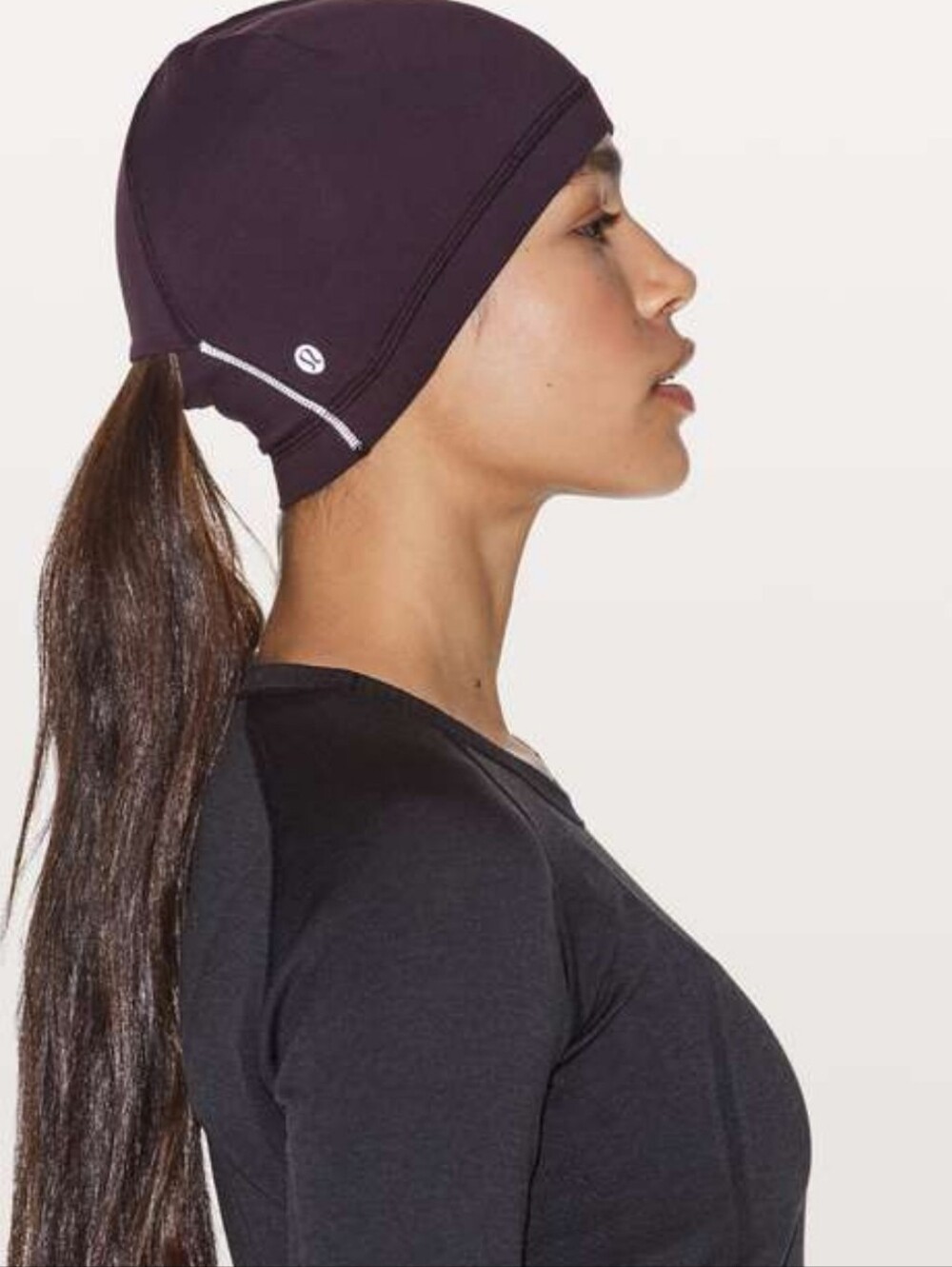 🍒 lululemon Run It Out Toque – Black Cherry | Performance Ponytail Beanie O/S